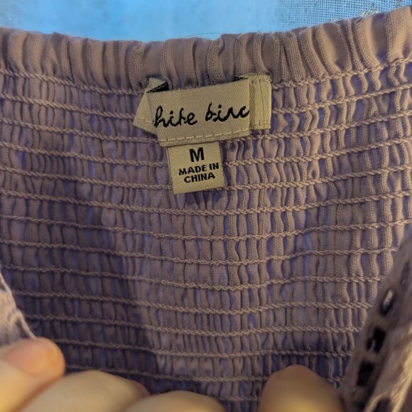 White Birch Women's Lilac Eyelet Lace Ruffle Hem Sundress Purple M - Picture 7 of 12